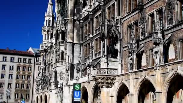 Mnichov Německo Února 2019 Nová Radnice Německy Neues Rathaus Mnichově — Stock video