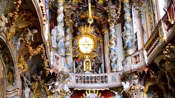 Munich Alemania Febrero 2019 Interior Iglesia Asam Munich Alemania — Vídeo de stock