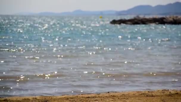 Muddy Sea Waters Shore Rainy Day Cambrils Spain — Stock Video