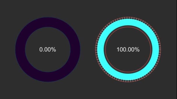 Indicador Progreso Doble 100 100 Con Animaciones — Vídeo de stock