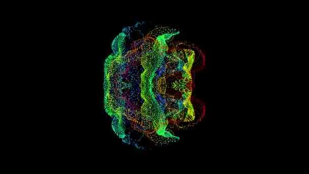 Particella Astratta Fatta Forma Con Animazione Vortice Ruotare Unico Luogo — Video Stock