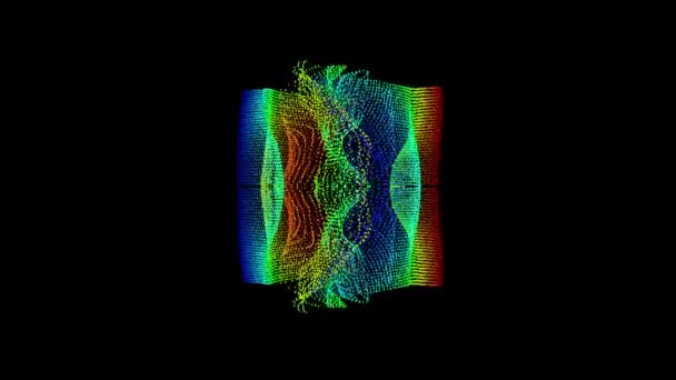 Abstrakcyjny Kształt Cząsteczki Animacją Kalejdoskopową Wir Przechodzący Pionowego Poziomego Obrotem — Wideo stockowe