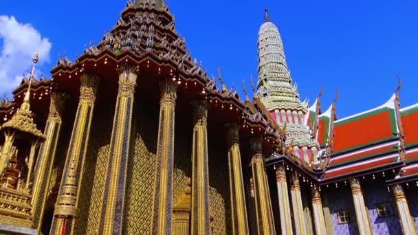 Bangkok Thailand December 2019 Great Temple Structure Rich Decorations Royal — Stock Video