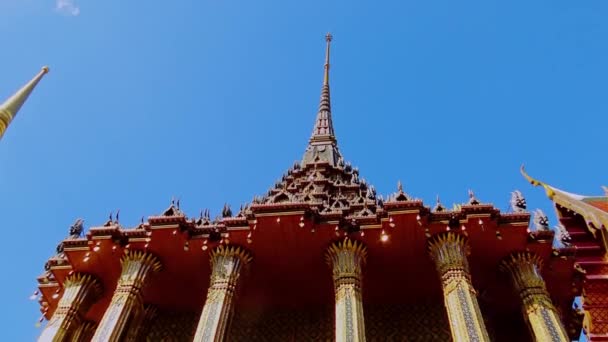 Bangkok Tailandia Diciembre 2019 Gran Estructura Del Templo Con Ricas — Vídeos de Stock