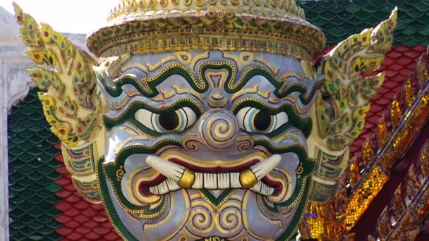 Bangkok Thailandia Dicembre 2019 Hanuman Statua Del Scimmia All Interno — Video Stock