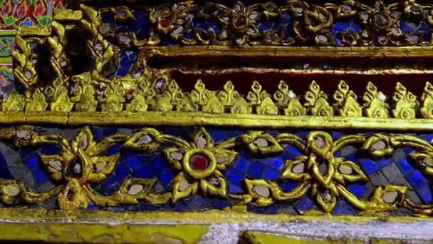 Bangkok Thailand December 2019 Prachtige Decoraties Bij Chedi Boeddhistische Tempel — Stockvideo