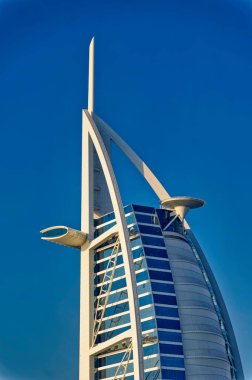 DUBAI, BAE, Kasım 03: 2019: Burj Al Arab Dubai, BAE 'deki dünyanın en lüks ve en pahalı otellerinden biri..