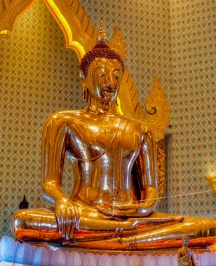 BANGKOK, THAILAND, 31 Aralık 2019: Bangkok, Tayland 'daki Traimit Tapınağı' nda bulunan Altın Buda heykeli.