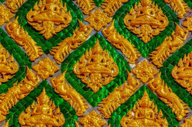 BANGKOK, THAILAND, 31 Aralık 2019: Tayland 'da Tayland tapınağında bulunan Tayland dininin sembolü olarak geleneksel heykel.