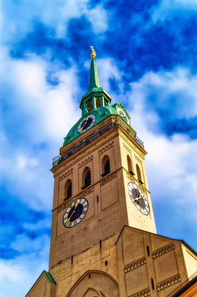 德国慕尼黑 慕尼黑 2019年2月18日 圣彼得教堂 德国慕尼黑市最古老的教区教堂之一 — 图库照片