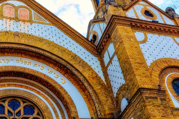 Novi Sad Sérvia Março 2019 Detalhes Antiga Sinagoga Judaica Novi — Fotografia de Stock