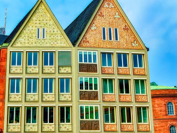 Frankfurt Main Germany March 2019 Houses Built Traditional German Style — Stock Photo, Image