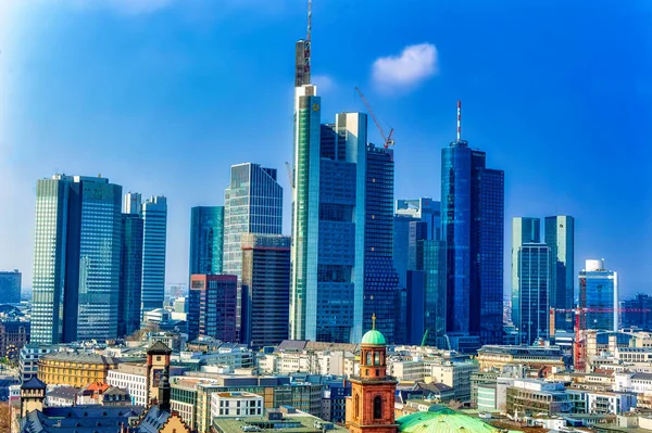 Frankfurt Main Germany March 2019 Aerial View Financial District Frankfurt — Stock Photo, Image