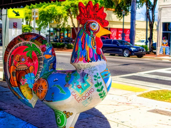 Miami Florida Usa Avril 2019 Détails Décoratifs Sculpture Coq Little — Photo