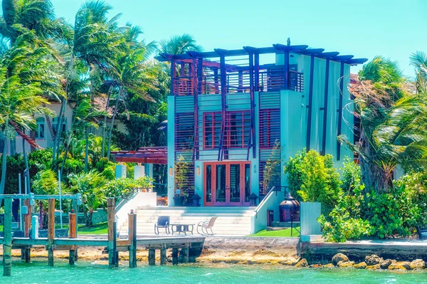 Miami Florida Usa Mai 2019 Luxueuse Maison Long Baie Miami — Photo
