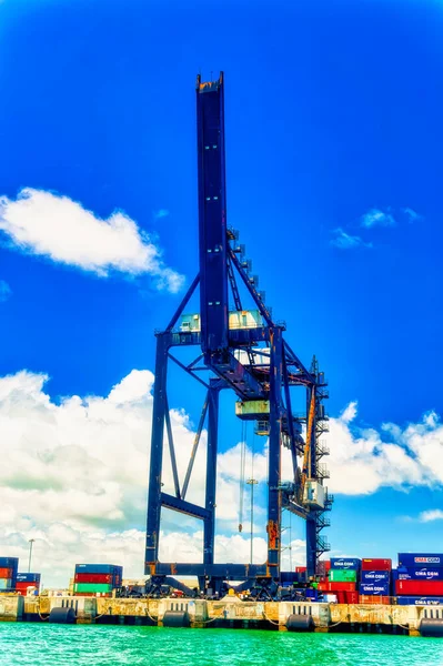 Miami Florida Usa May 2019 Heavy Cranes Designed Manipulation Containers — Stock Photo, Image