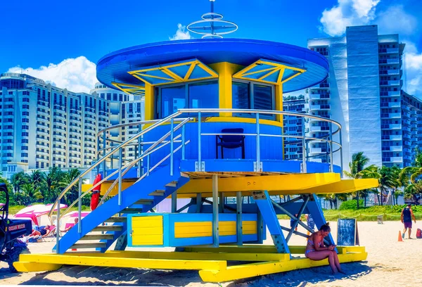 Miami Beach Florida Mayo 2019 Bay Watch Tower South Beach —  Fotos de Stock