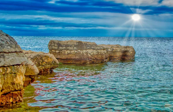 Cênica Costa Rochosa Croata Mar Adriático — Fotografia de Stock