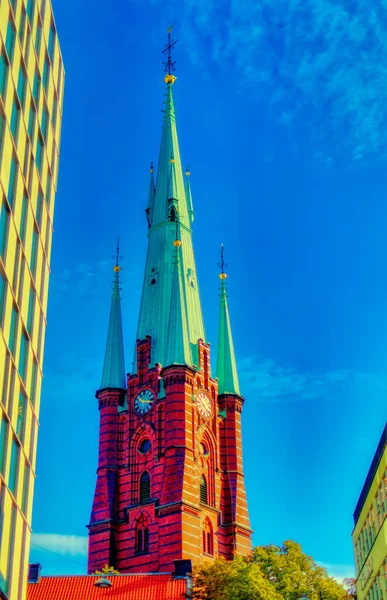 Stockholm Suécia Setembro 2019 Torre Relógio Igreja Santa Clara Estocolmo — Fotografia de Stock