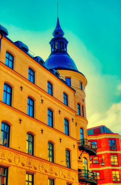 Stockholm Zweden September 2019 Schilderachtig Klassiek Scandinavisch Huis Stockholm Zweden — Stockfoto