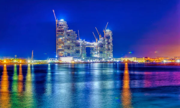 Dubai Eau Novembre 2019 Une Vue Nuit Sur Nouveau Bâtiment — Photo