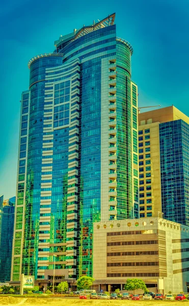 DUBAI, BAE, Kasım 04 2019: Dubai, BAE 'deki modern iş binaları.