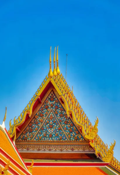 Chofa Thai Ozdoba Dekoracyjna Architektury Która Zdobi Szczyt Końcu Dachów — Zdjęcie stockowe