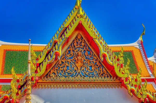 Decorações Tradicionais Coloridas Objetos Templos Budistas Bangkok Tailândia — Fotografia de Stock