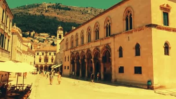 Dubrovnik Chorvatsko Července 2020 Scéna Lidí Kteří Procházeli Starobylé Ulici — Stock video