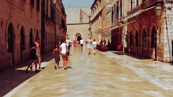Dubrovnik Kroatien Juli 2020 Eine Szene Von Menschen Die Während — Stockvideo