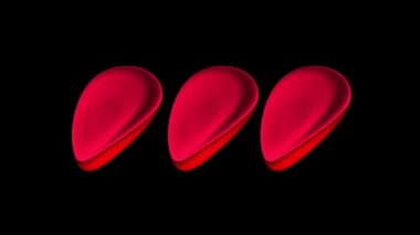 Döndürülmüş üç kan hücresinin canlandırılması.