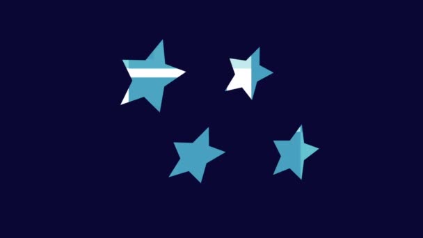 Animación Del Grupo Estrellas Objetos Llenos Fondo Flotante Gira Alrededor — Vídeos de Stock