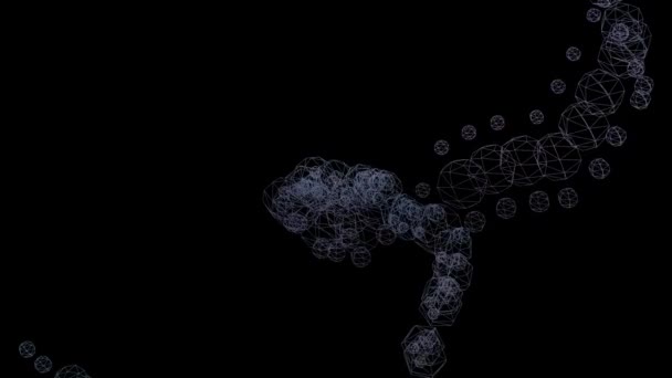 Animation Abstraite Éléments Polygonaux Rotatifs Avec Trames Métalliques Qui Multiplient — Video