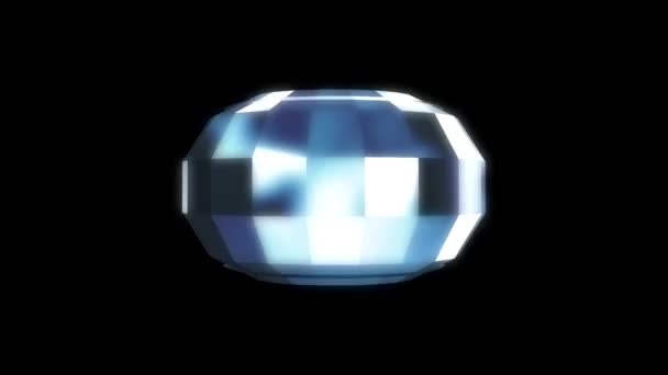 具有多个闪闪发光部件的旋转球体的几个变换的抽象动画 — 图库视频影像