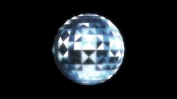 Abstract Animation Several Transformations Surface Rotating Spherical Object Multiple Glittering — Stock Video
