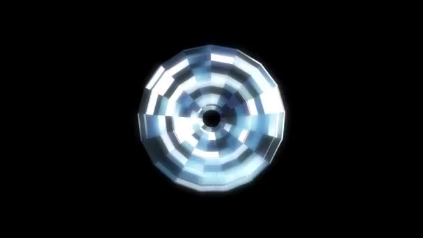 Animation Eines Kreisförmigen Objekts Mit Vielen Glitzernden Teilen Das Sich — Stockvideo