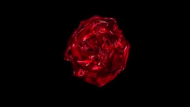 Абстрактная Анимация Обертывания Искусственного Материала Который Выглядит Цветок Розы Целлофана — стоковое видео