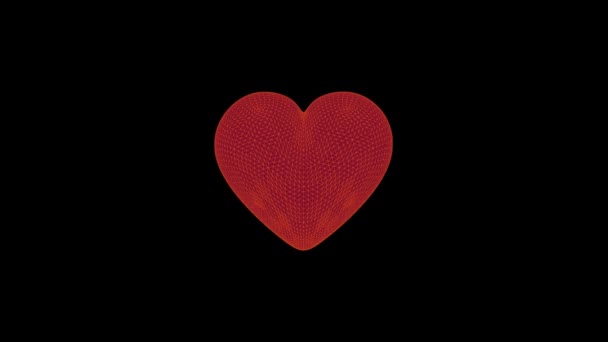 Τρία Κόκκινα Πορτοκαλί Καθαρά Σχήματα Καρδιά Προέρχεται Από Παρασκήνιο Περιστρέφεται — Αρχείο Βίντεο