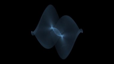 Holografik kürenin uzay zamanındaki çeşitli dönüşleri ve dönüşümleriyle animasyonu.