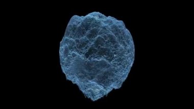 Fırtına sırasında akan suyun olası simülasyonunun kullanılması için animasyonu olan holografik bir küre.