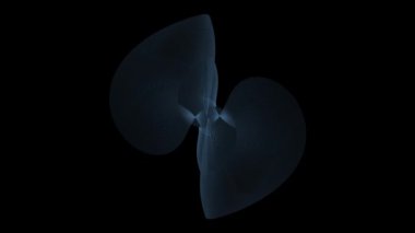 Holografik kürenin uzay zamanındaki çeşitli dönüşleri ve dönüşümleriyle animasyonu.