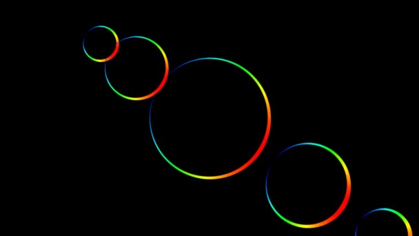 Animation Cercle Coloré Comme Une Forme Géométrique Avec Diverses Rotations — Video