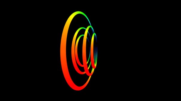 Animation Cercle Coloré Comme Une Forme Géométrique Avec Diverses Rotations — Video