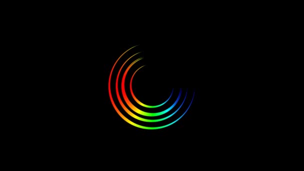 Animazione Del Cerchio Colorato Come Forma Geometrica Con Varie Rotazioni — Video Stock