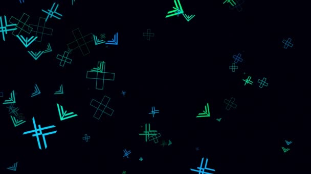 Анімація Різними Геометричними Формами Які Обертаються Рухаються Навколо Простору — стокове відео