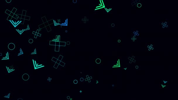 Animation Mit Verschiedenen Geometrischen Formen Die Sich Durch Die Zeit — Stockvideo