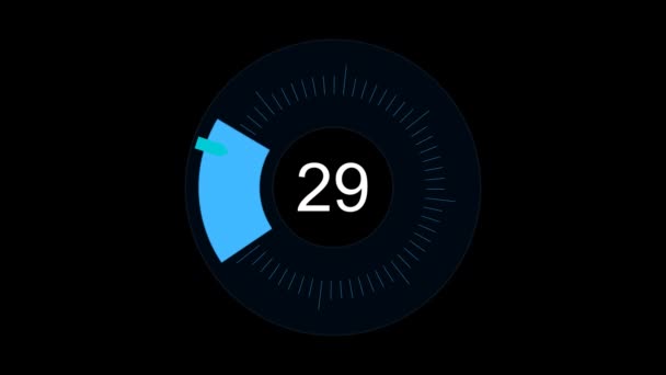Medidor Velocidad Circular Animado Con Escala Hasta 200 Puntos Representados — Vídeos de Stock