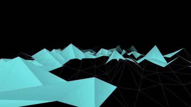 Animation Nie Endender Bergreliefs Mit Verschiedenen Simulationen Von Berggipfeln Und — Stockvideo