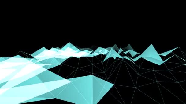 Animation Nie Endender Bergreliefs Mit Verschiedenen Simulationen Von Berggipfeln Und — Stockvideo