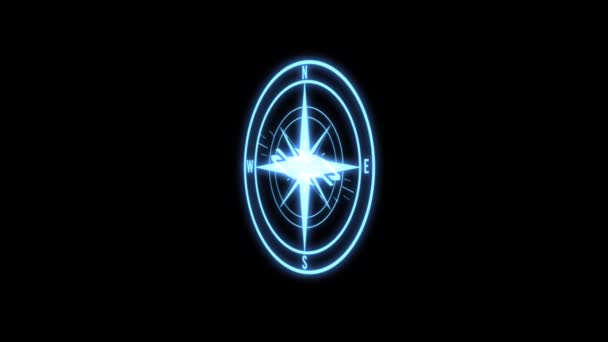 Animiertes Hud Objekt Form Eines Kompasses Mit Mehreren Geometrischen Formen — Stockvideo